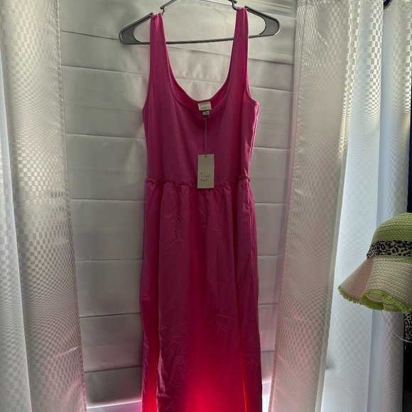NWT - A New Day Pink Maxi Dress - Size M - Hot Pink - Picture 2 of 3